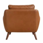 Povaro Leather Lounge Chair with Tapered Wooden Legs - Image 2