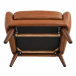 Povaro Leather Lounge Chair with Tapered Wooden Legs - Image 4